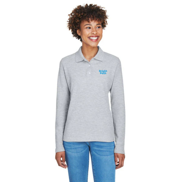 SALE LIMITED Devon Jones Ladies Pima Piqu Long Sleeve Polo